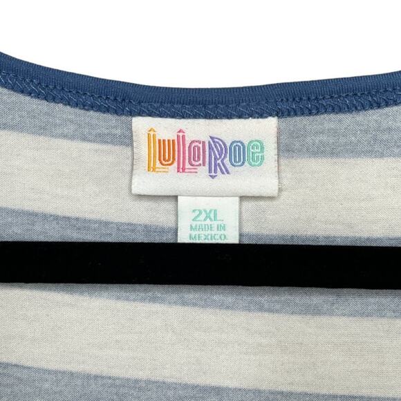 Lularoe Nicki Sleeveless A-Line Dress Blue & White Size 2XL - Picture 4 of 5